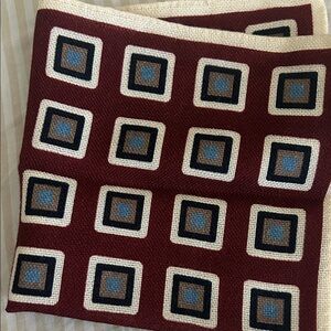 Suitsupply Red and Blue Geometric Pocket Square